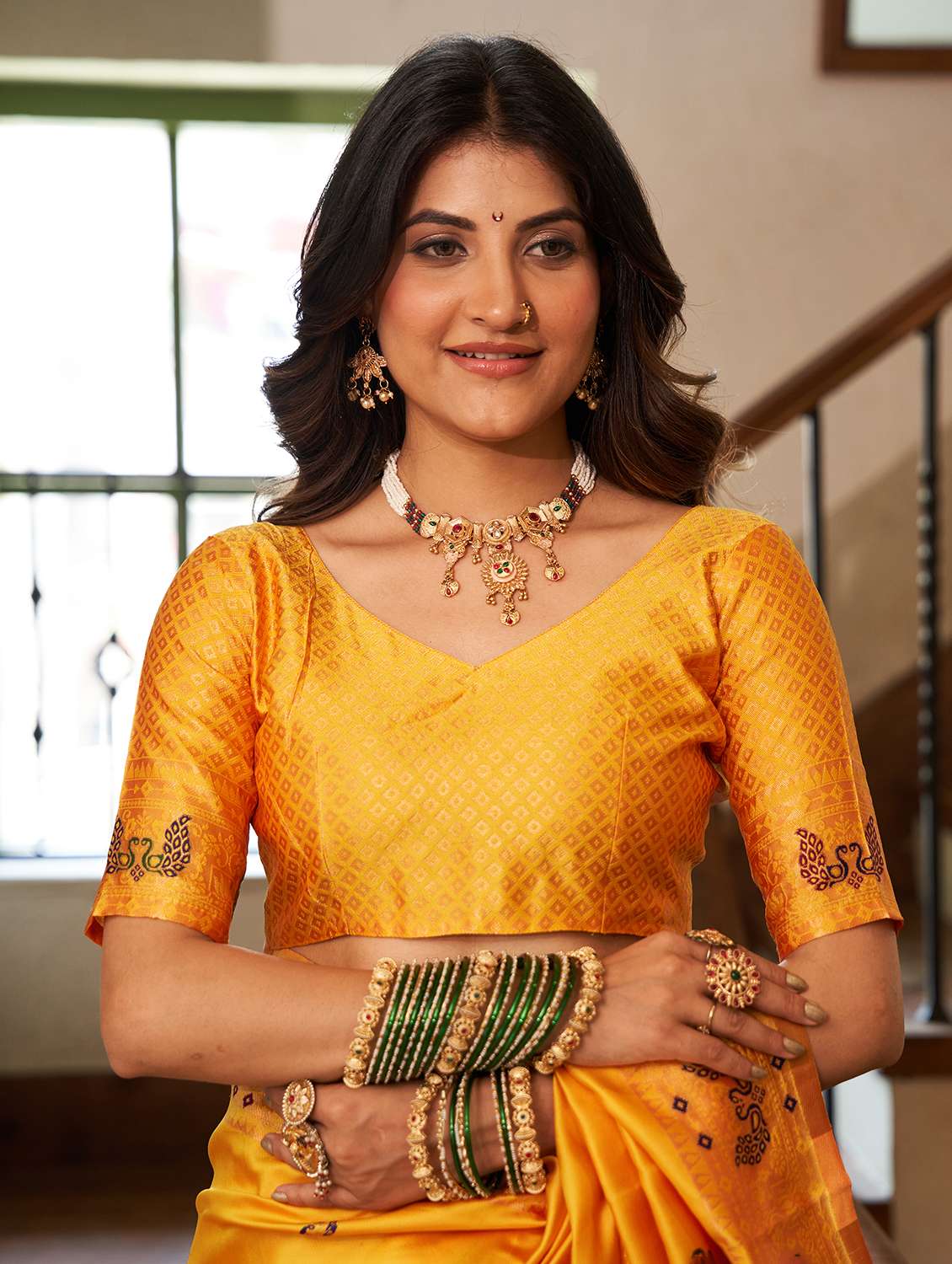 women self design paithani saree with blouse - 22593114 -  Standard Image - 5