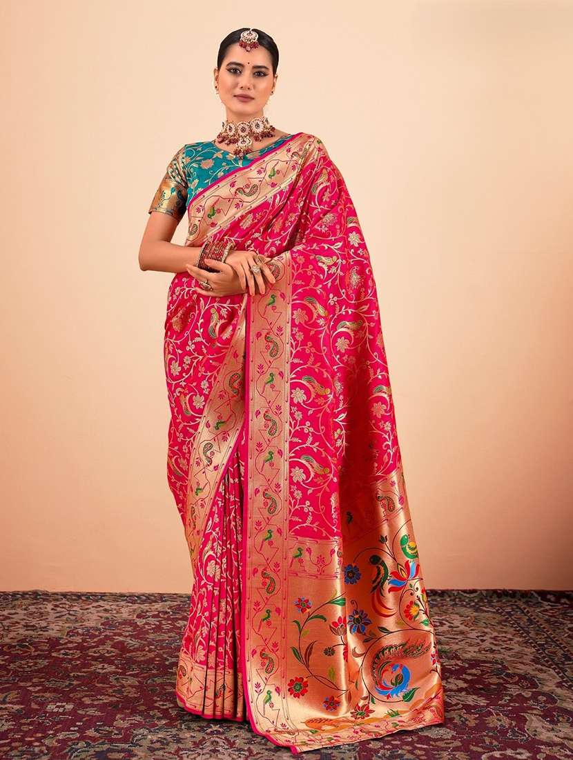 women self design paithani saree with blouse