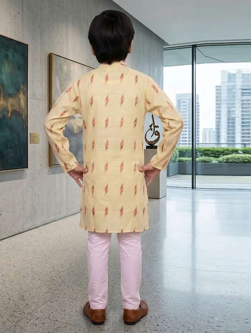 Boys Printed Mandarin Neck Kurta Set - 22593606 -  Standard Image - 3