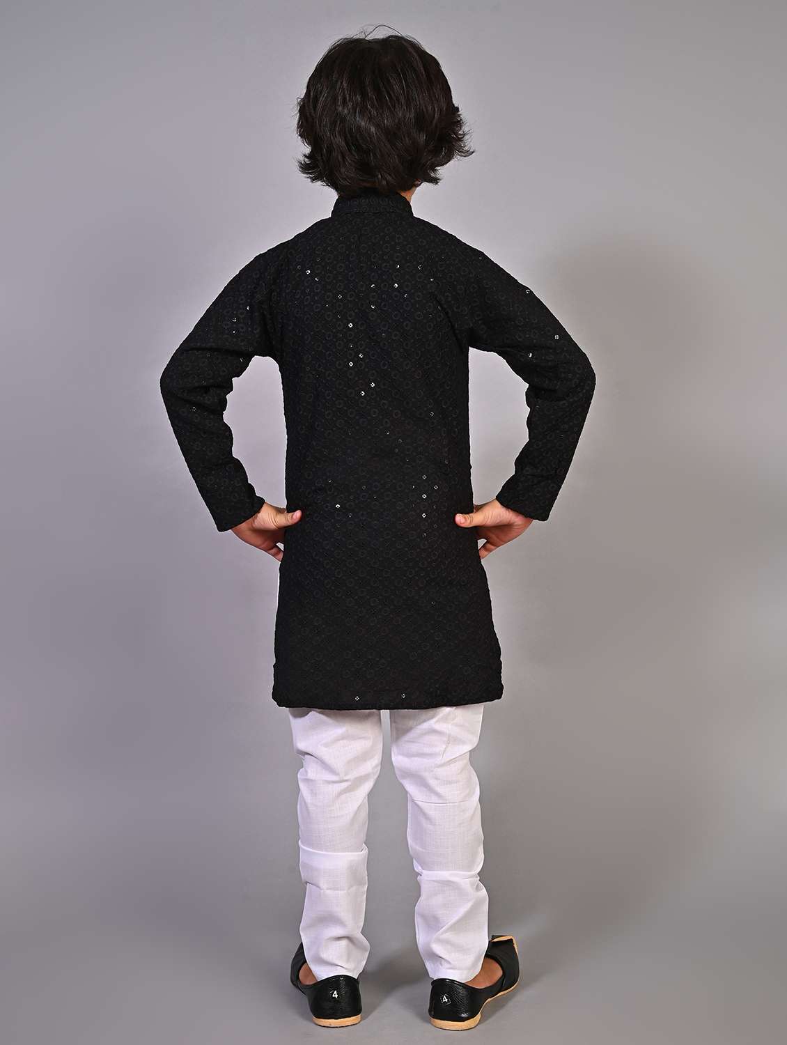 Boys Embroidered Mandarin Neck Kurta Set - 22593612 -  Standard Image - 3