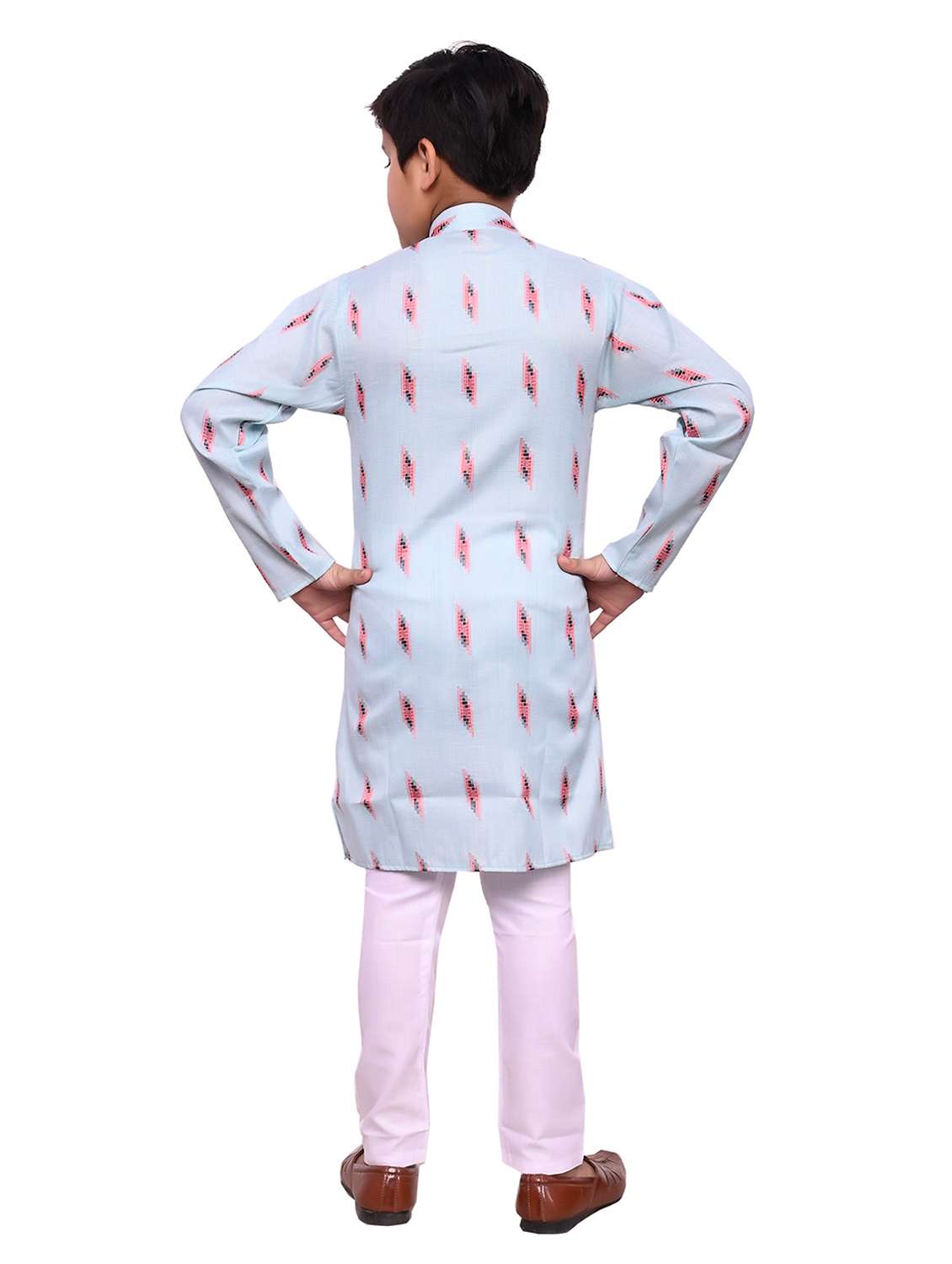 Boys Printed Mandarin Neck Kurta Set - 22593618 -  Standard Image - 3