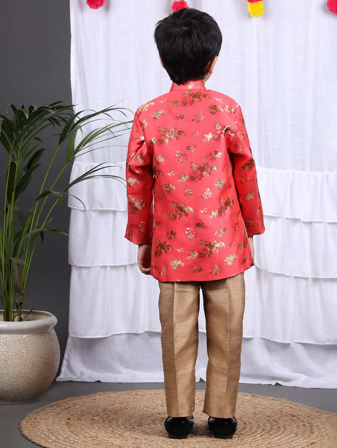 boys printed mandarin neck kurta set - 22593623 -  Standard Image - 3