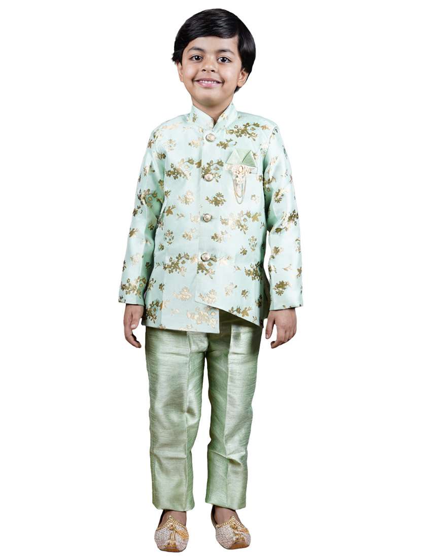 boys printed mandarin neck kurta set - 22593624 -  Standard Image - 3