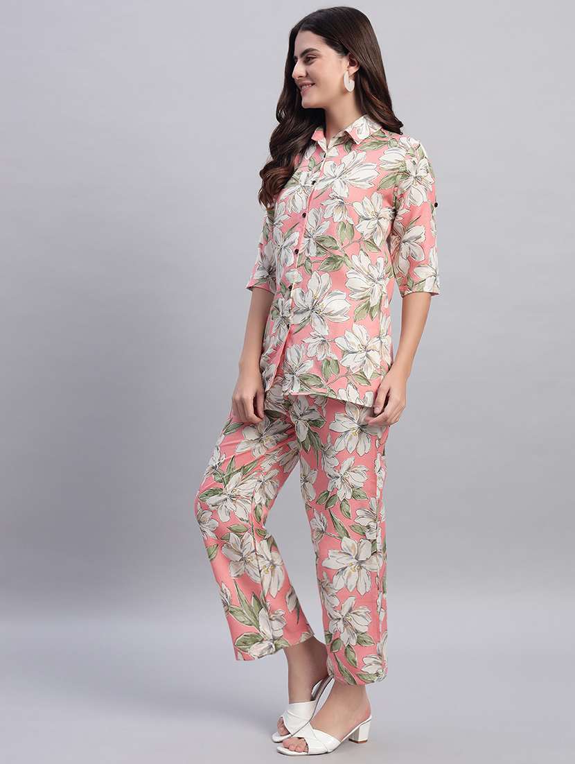 women printed three quarter sleeves ethnic co-ord set - 22593631 -  Standard Image - 3