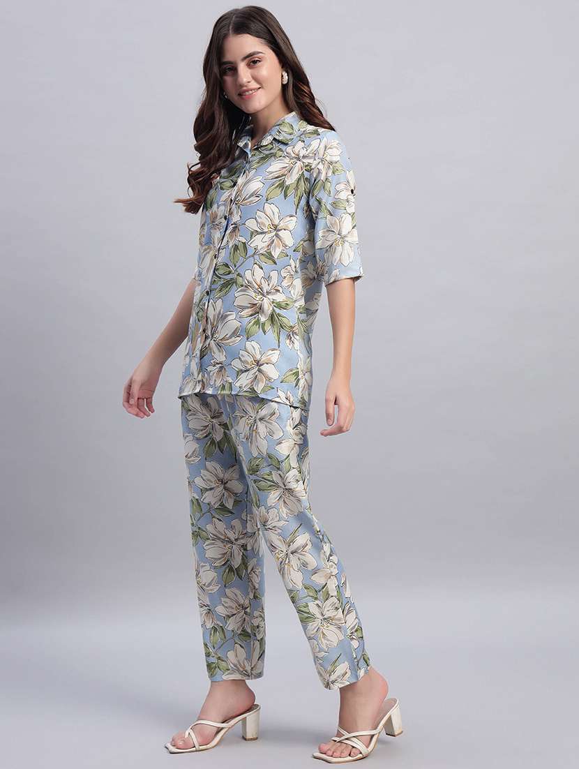 women printed three quarter sleeves ethnic co-ord set - 22593632 -  Standard Image - 3