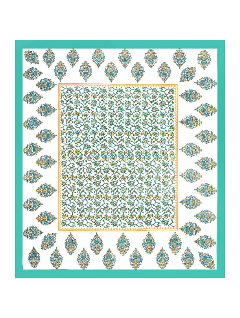 kivo bedsheets 100% pure cotton jaipuri print double bedsheet with 2 pillow covers-size 85x90 inchs - 22593779 -  Standard Image - 3