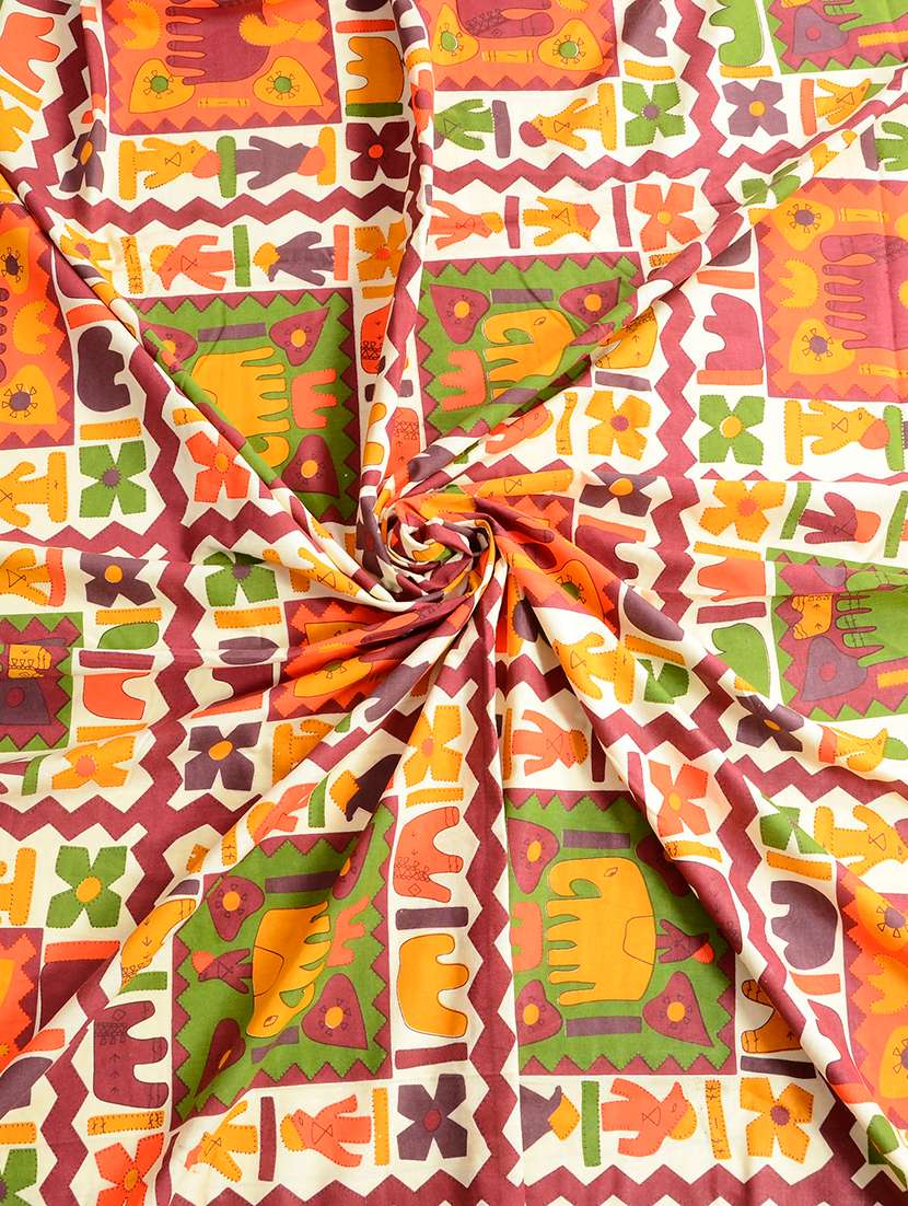 kivo bedsheets 100% pure cotton jaipuri print double bedsheet with 2 pillow covers-size 85x90 inchs - 22593783 -  Standard Image - 3