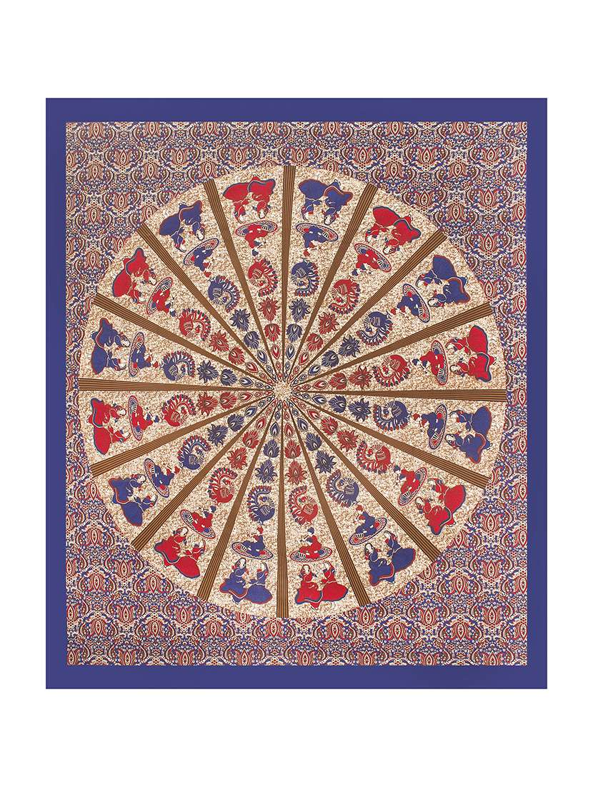 kivo bedsheets 100% pure cotton jaipuri print double bedsheet with 2 pillow covers-size 85x90 inchs - 22593791 -  Standard Image - 3