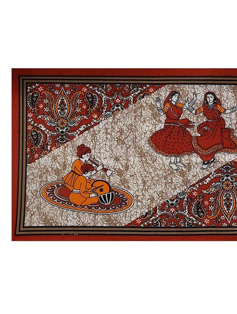 kivo bedsheets 100% pure cotton jaipuri print double bedsheet with 2 pillow covers-size 85x90 inchs - 22593792 -  Standard Image - 3
