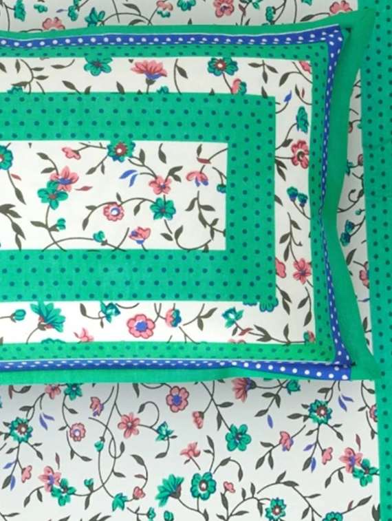 kivo bedsheets 100% pure cotton jaipuri print double bedsheet with 2 pillow covers-size 85x90 inchs - 22593795 -  Standard Image - 3