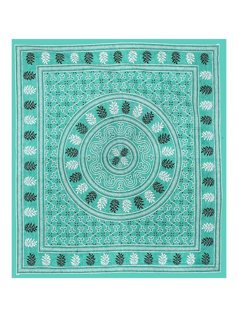 kivo bedsheets 100% pure cotton jaipuri print double bedsheet with 2 pillow covers-size 85x90 inchs - 22593798 -  Standard Image - 3