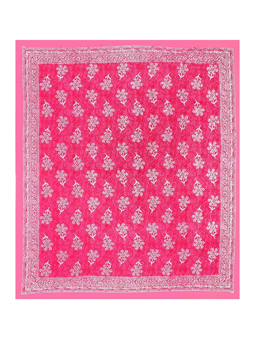 kivo bedsheets 100% pure cotton jaipuri print double bedsheet with 2 pillow covers-size 85x90 inchs - 22593800 -  Standard Image - 3