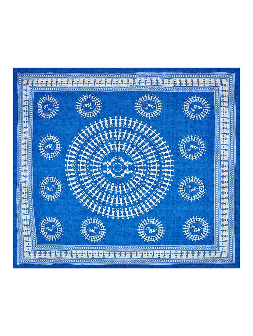 kivo bedsheets 100% pure cotton jaipuri print double bedsheet with 2 pillow covers-size 85x90 inchs - 22593803 -  Standard Image - 3