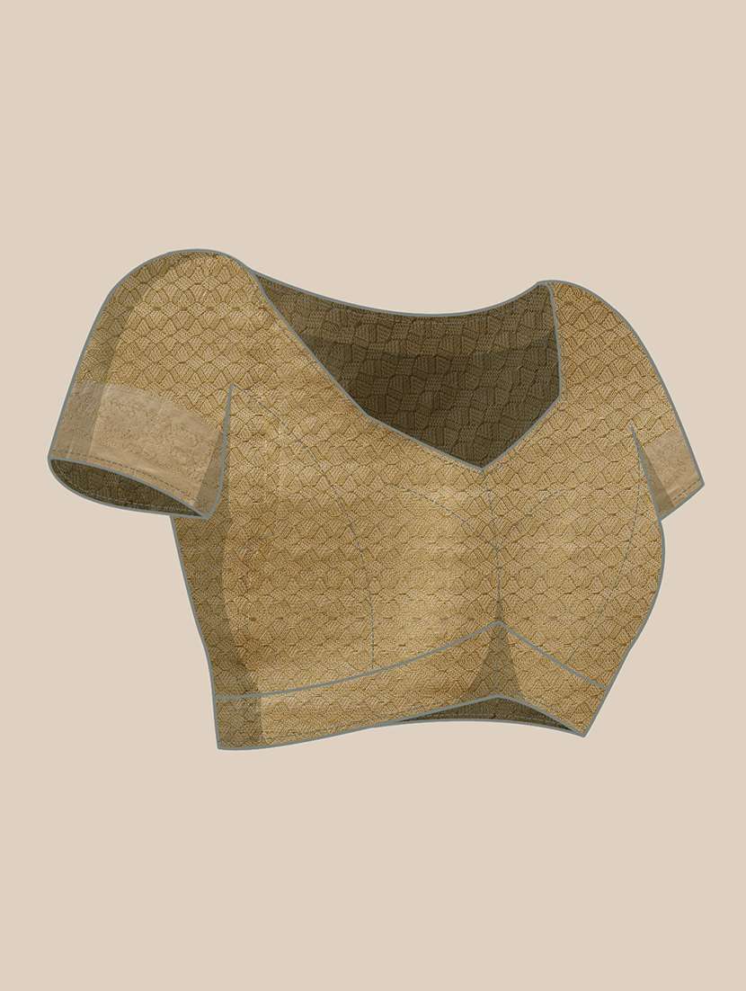 Women Solid With Bordered Kasavu Saree With Blouse - 22593805 -  Standard Image - 5