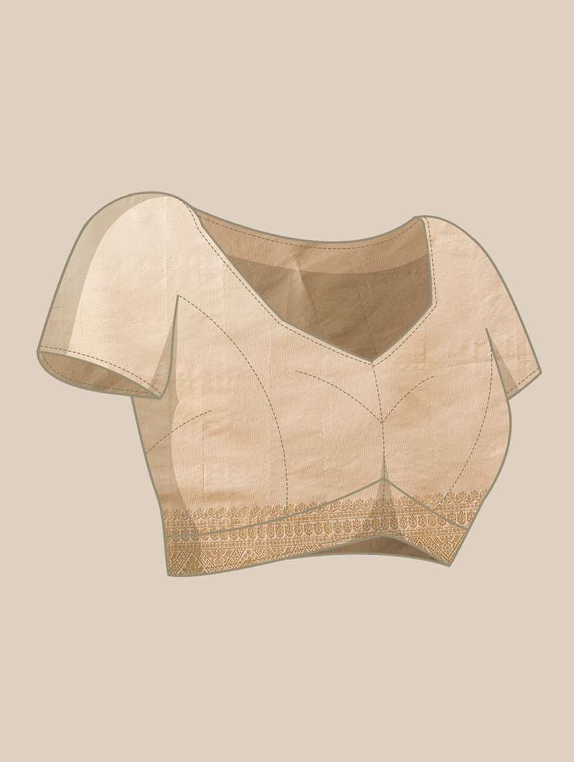 women solid with bordered kasavu saree with blouse - 22593810 -  Standard Image - 5