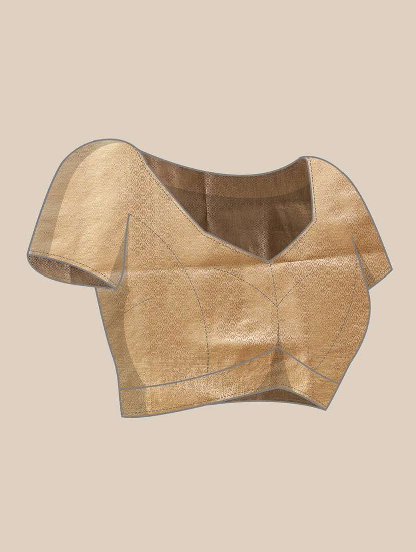 women solid with bordered kasavu saree with blouse - 22593812 -  Standard Image - 5