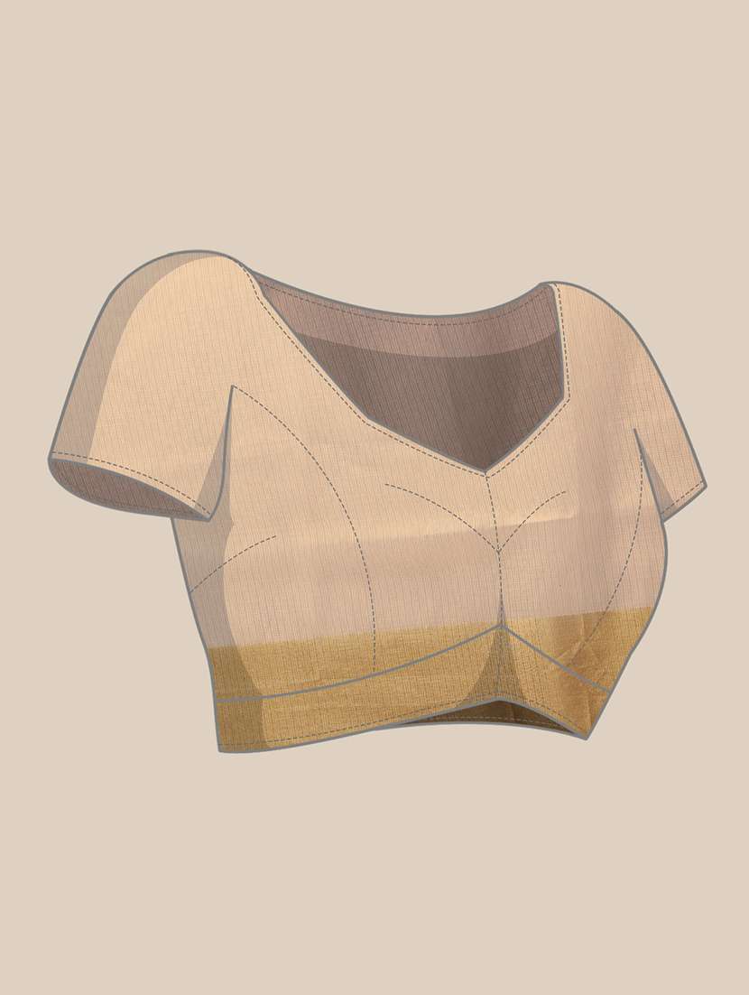 women solid with bordered kasavu saree with blouse - 22593813 -  Standard Image - 5