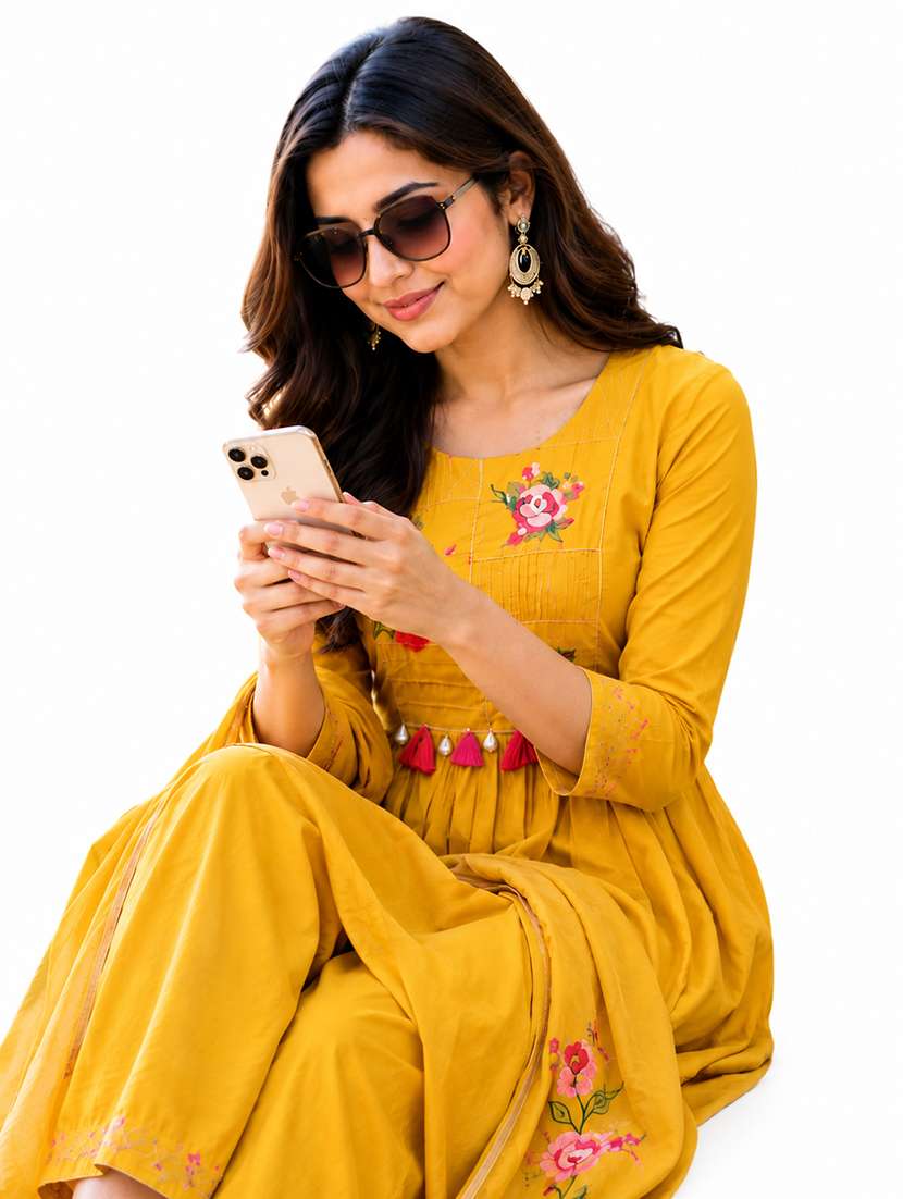 women embroidered three quarter sleeves kurta pant set with dupatta - 22593847 -  Standard Image - 5