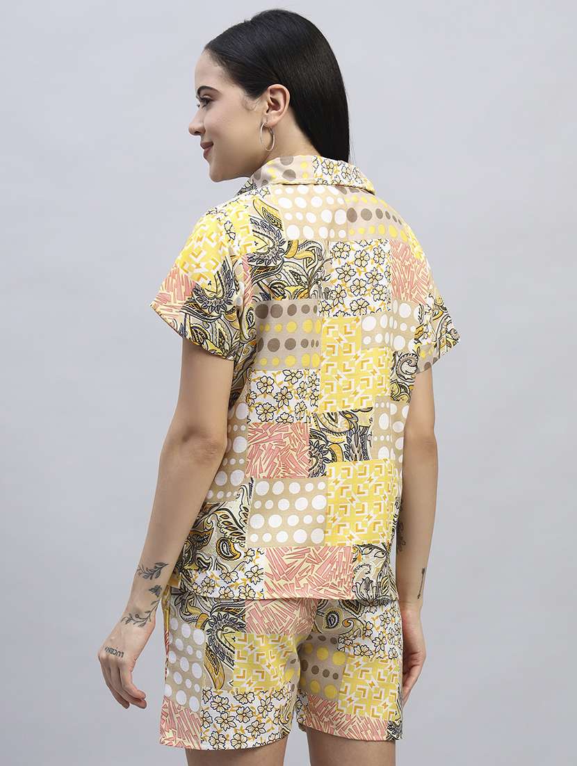 women printed short sleeves shirt and shorts set - 22594132 -  Standard Image - 3