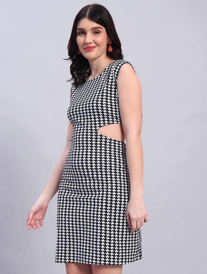 women printed cap sleeves sheath dress - 22594159 -  Standard Image - 3