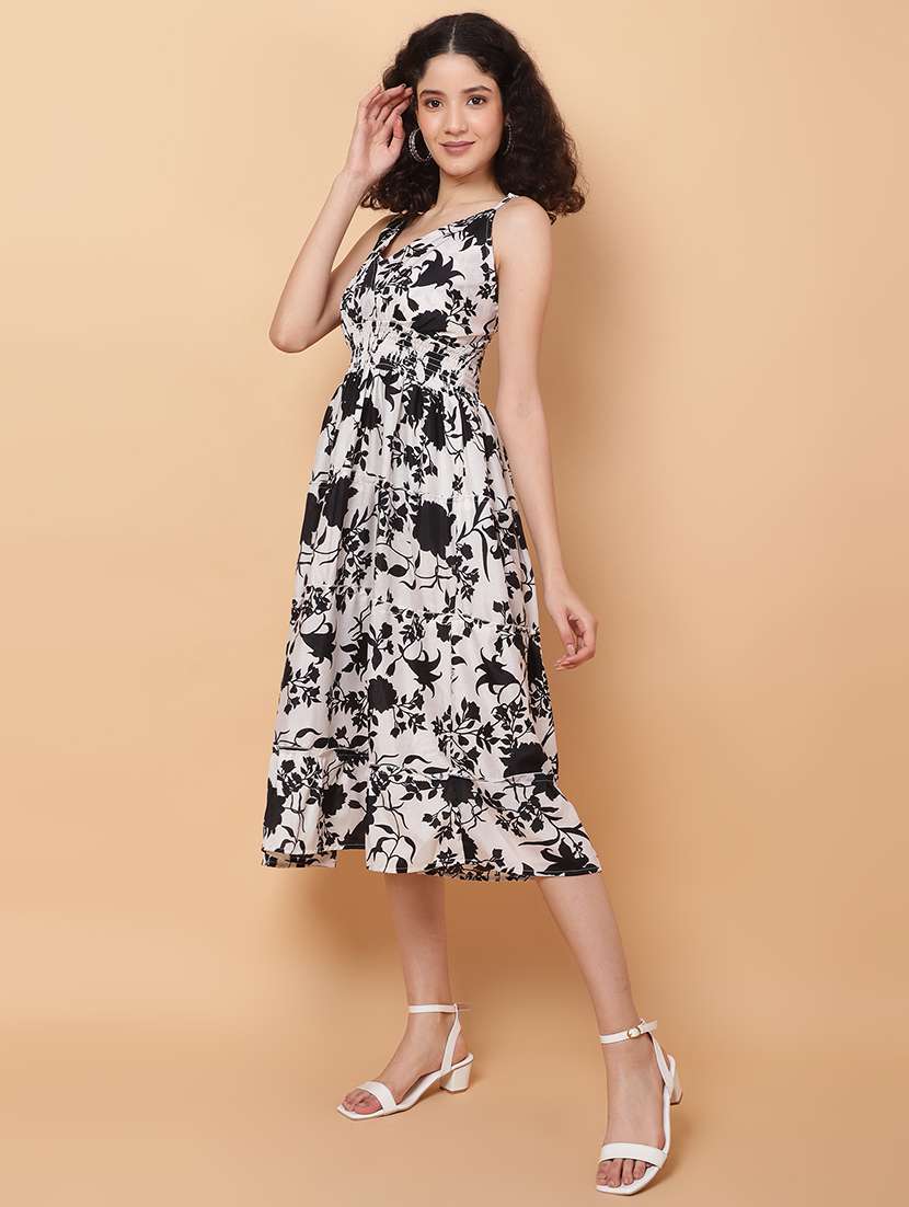 women printed sleeveless tiered dress - 22594168 -  Standard Image - 3