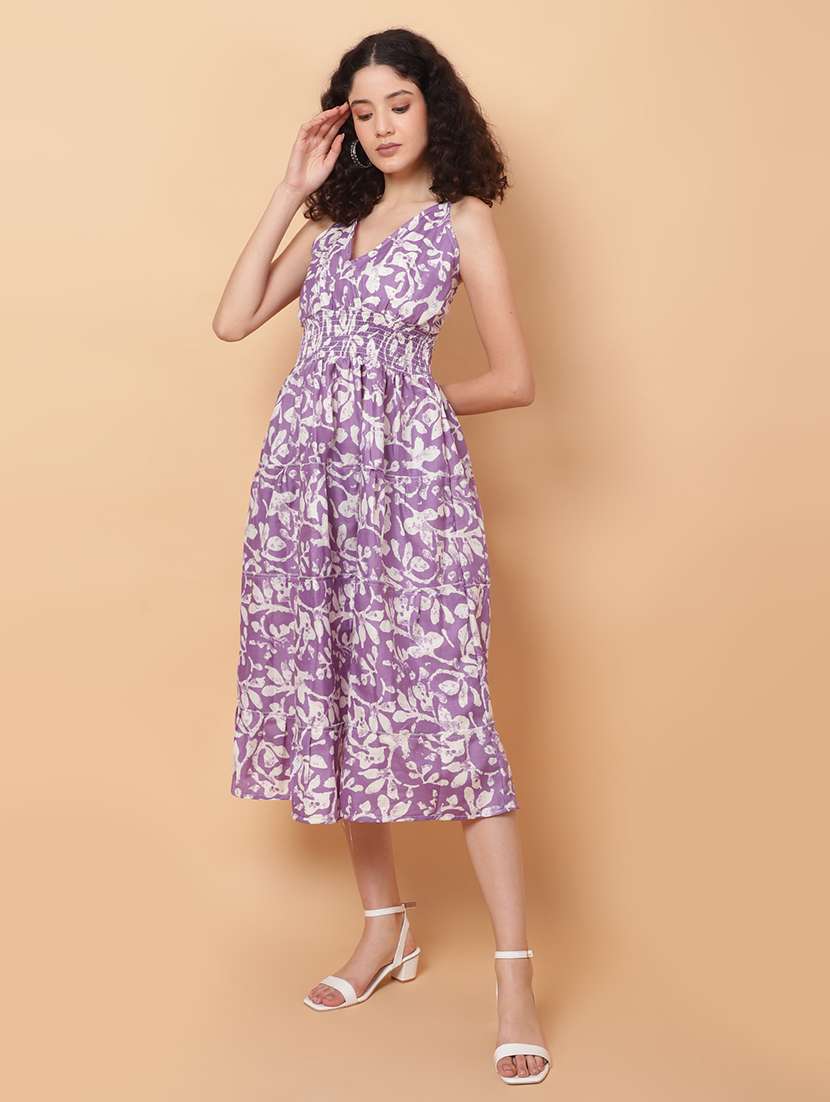 Women Printed Sleeveless Tiered Dress - 22594171 -  Standard Image - 3