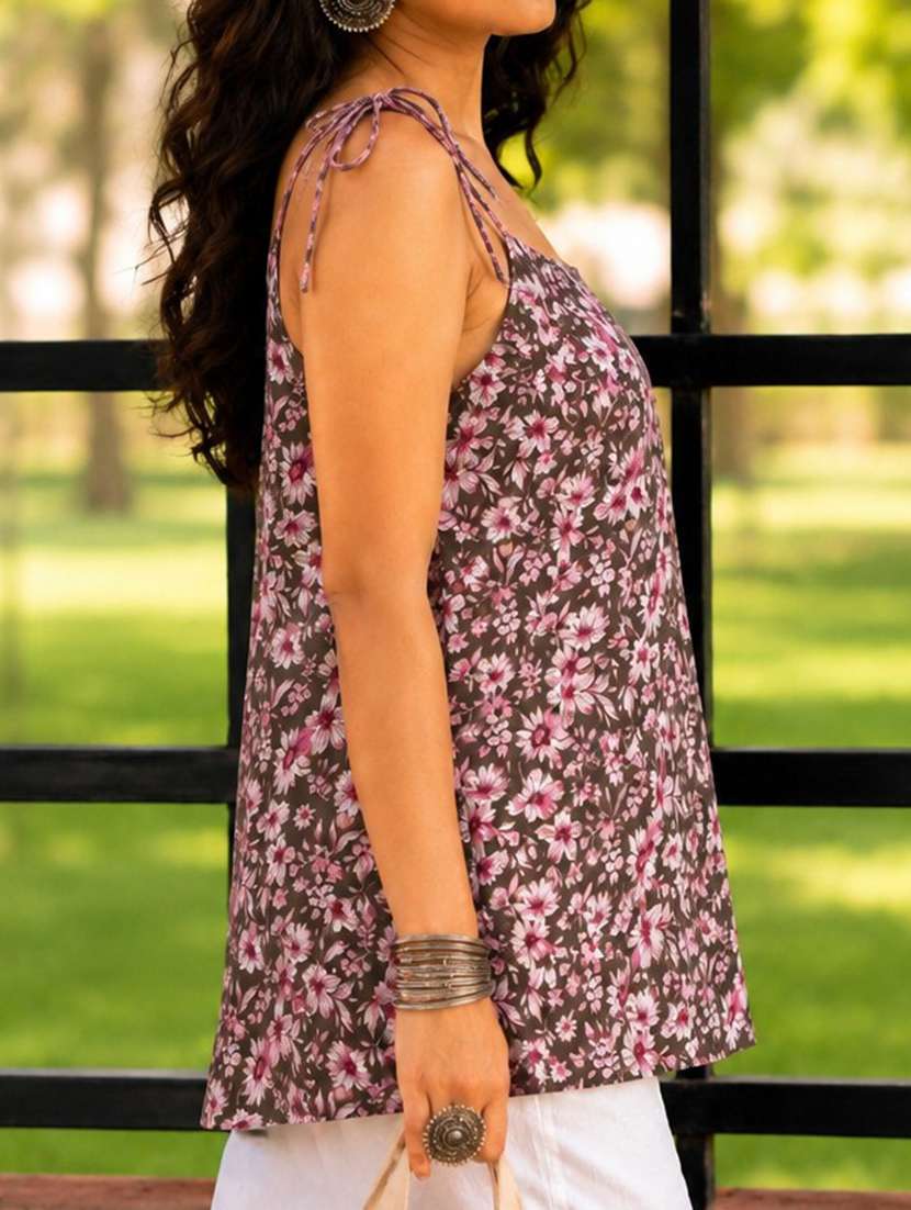 Women Printed Shoulder Strap A-line Kurti - 22594188 -  Standard Image - 3