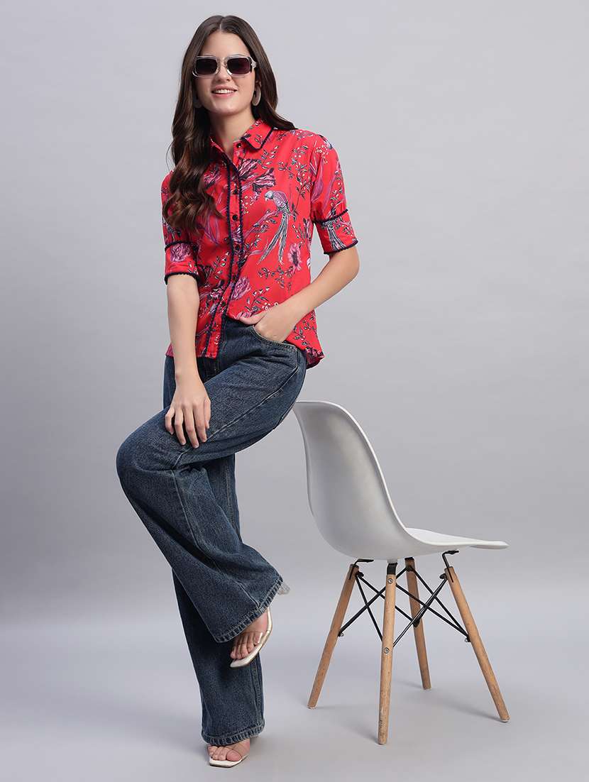 Women Printed Short Sleeves Short Style Top - 22594200 -  Standard Image - 3