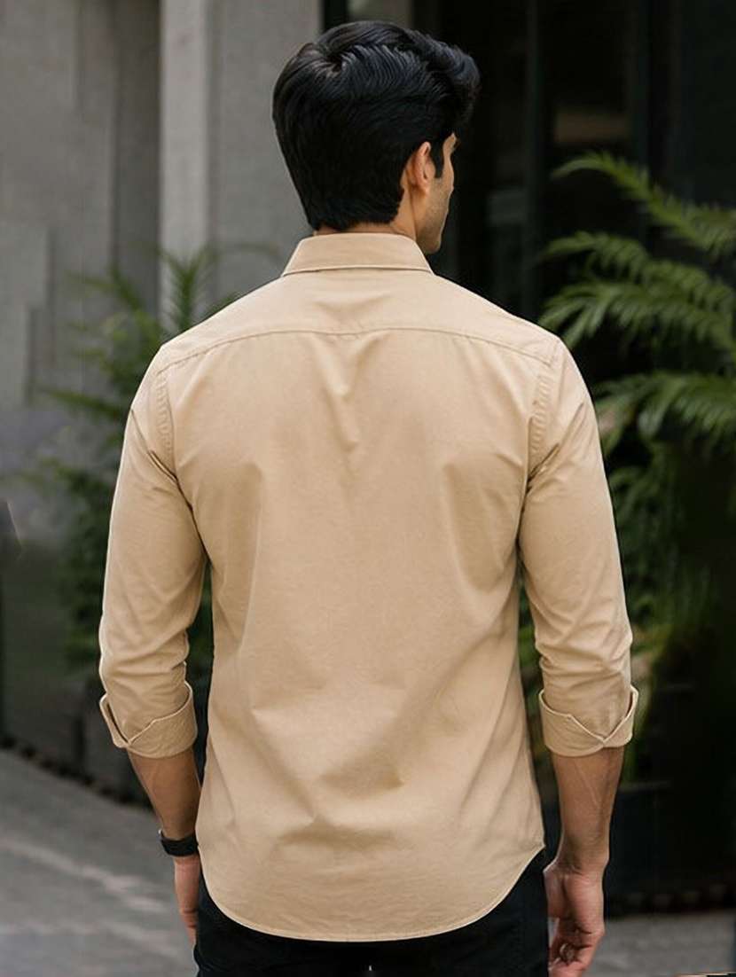 Men Solid Long Sleeve Regular Fit Casual Shirt - 22594268 -  Standard Image - 3