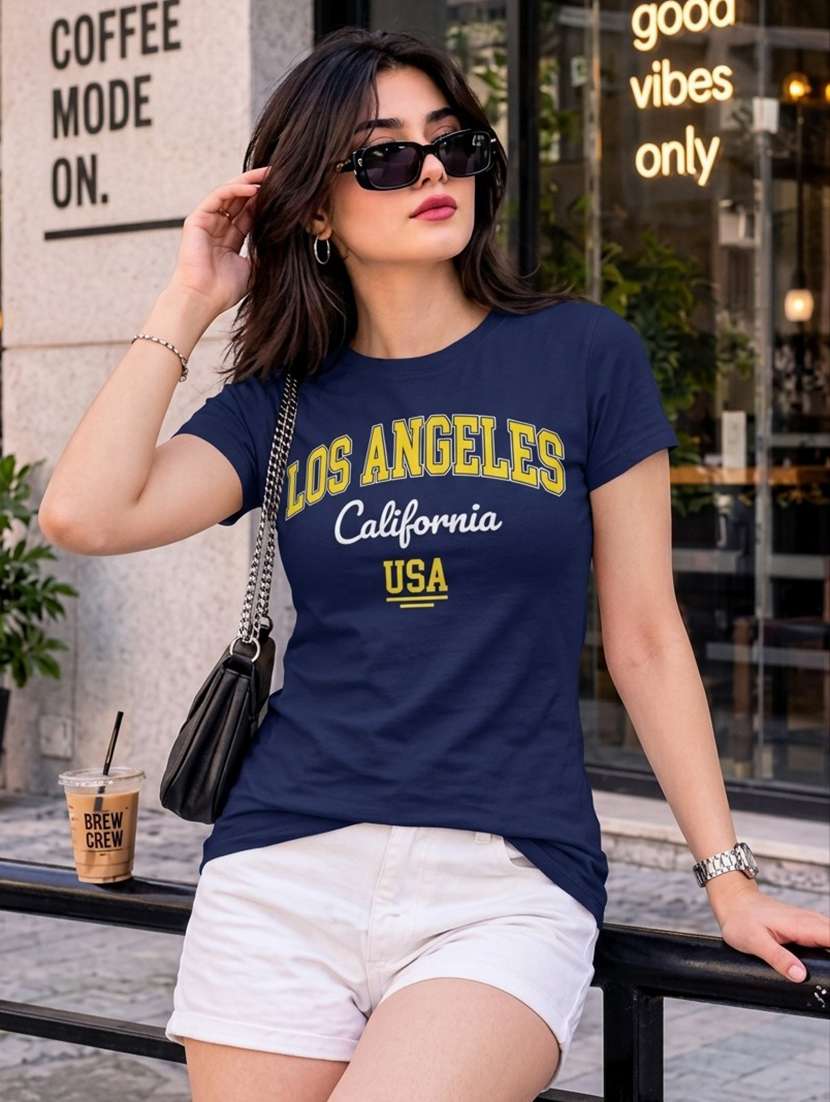 women printed short sleeve regular fit t-shirt