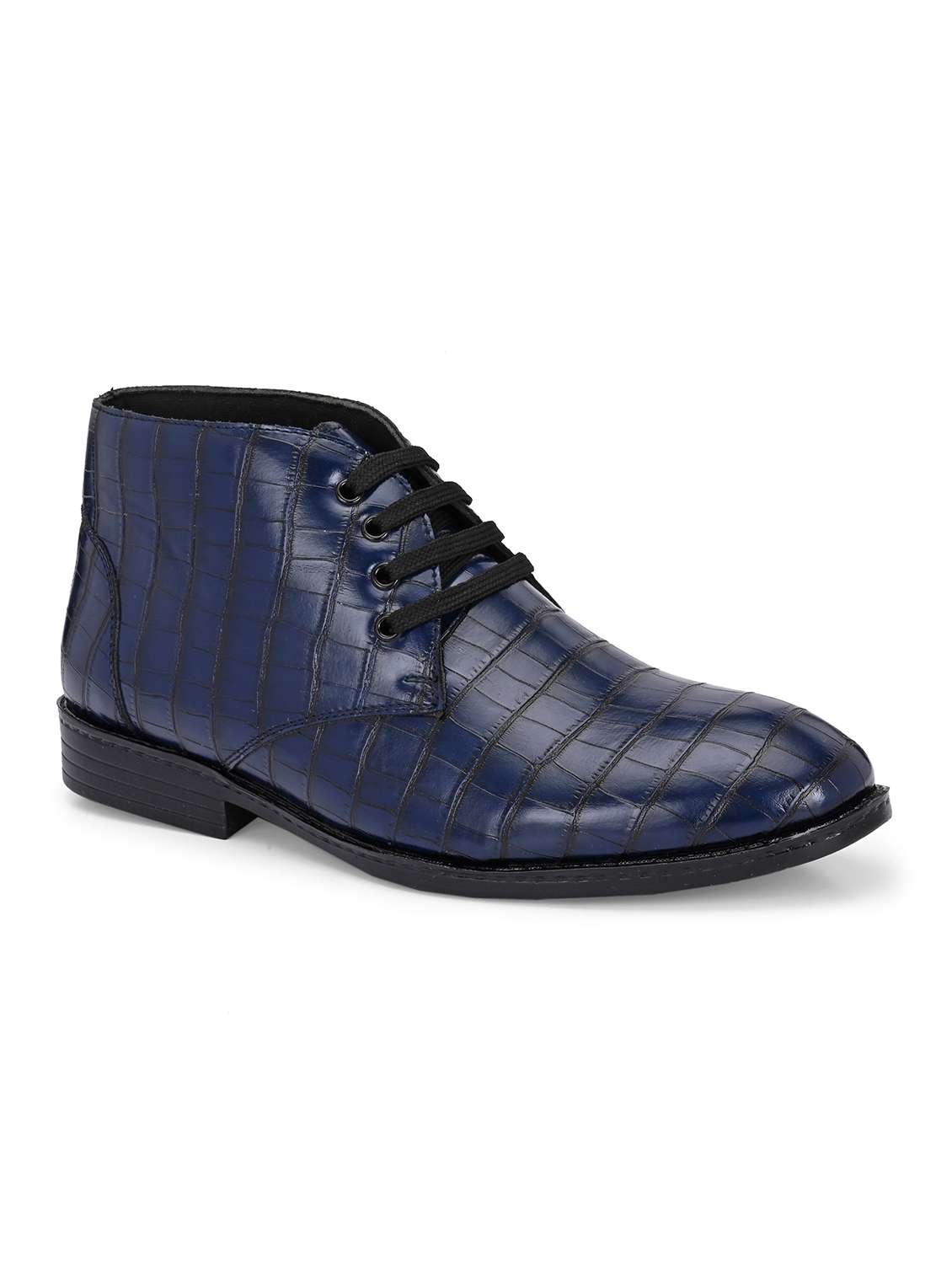 men textured lace up boots