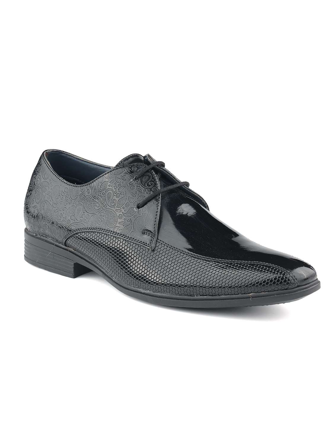 men textured lace up derby shoes