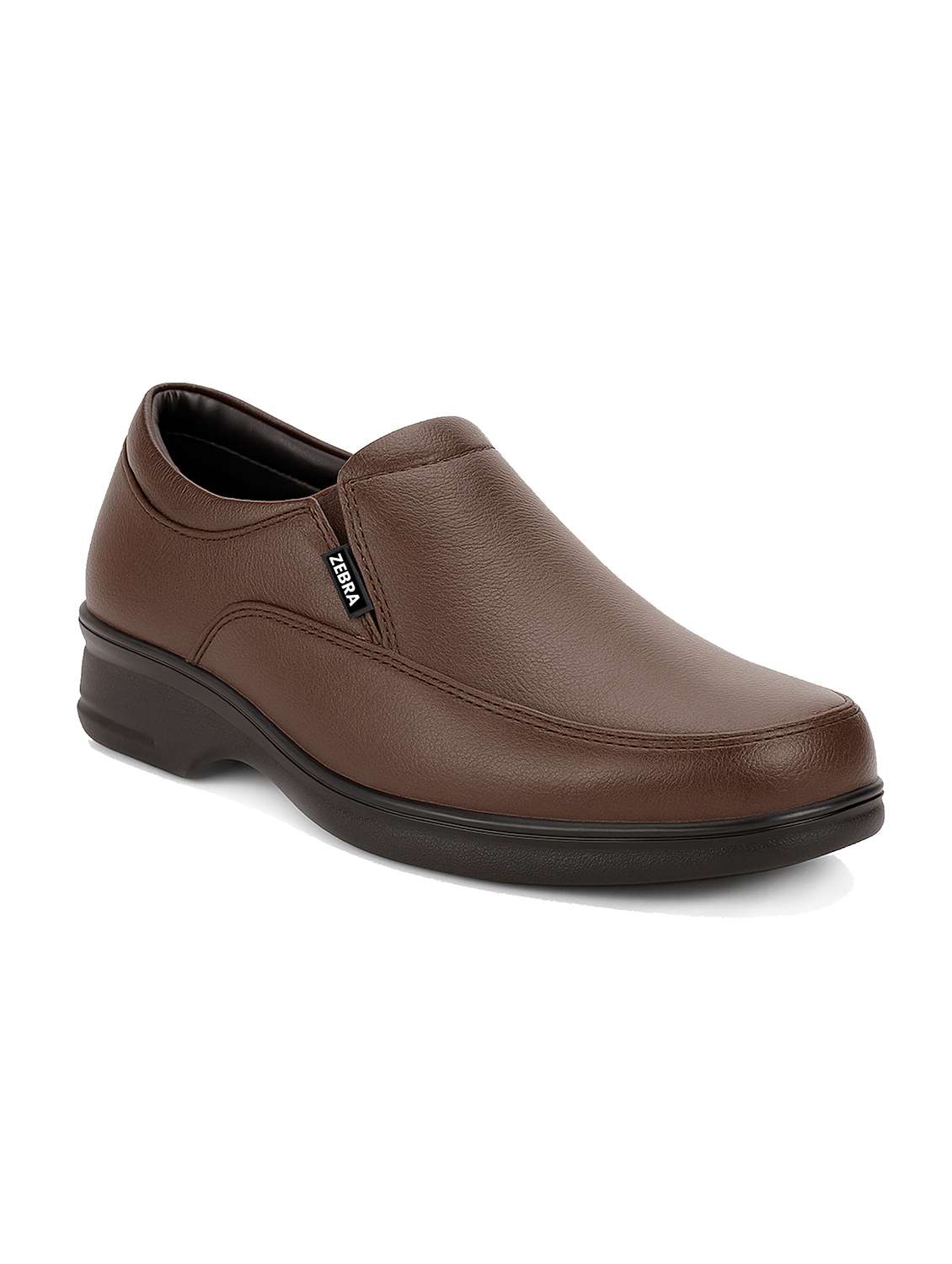 men solid slip on formal shoes