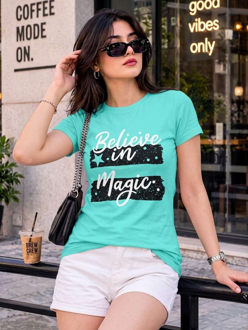 women printed short sleeve regular fit t-shirt