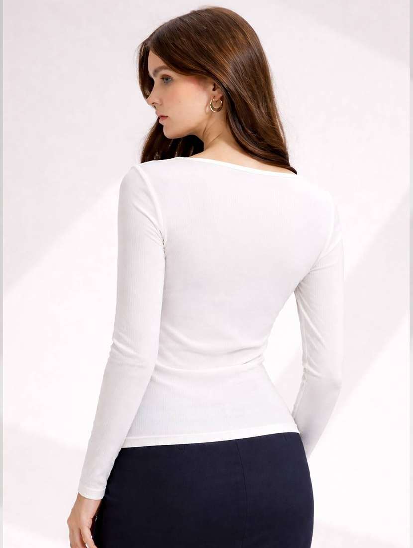 women solid long sleeves regular top - 22594557 -  Standard Image - 3