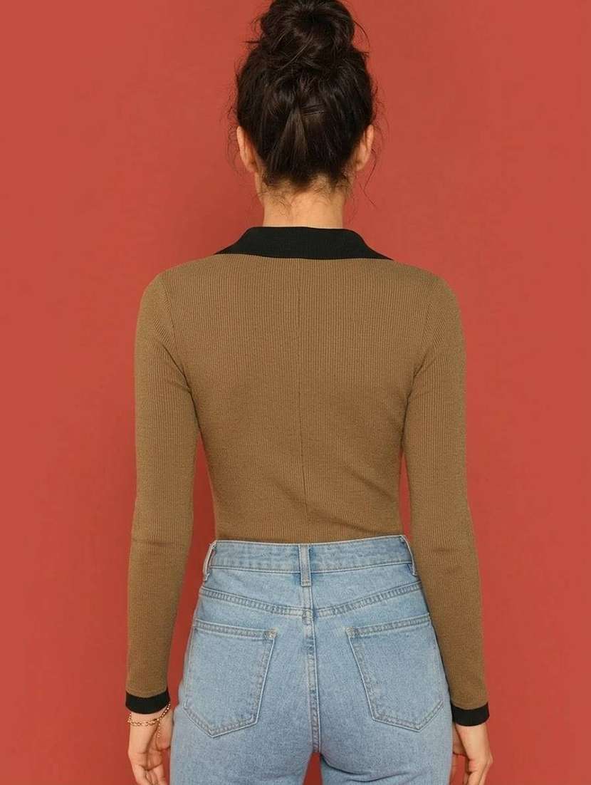women solid long sleeves regular top - 22594562 -  Standard Image - 3