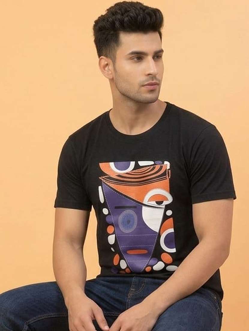 men printed short sleeve regular fit t-shirt