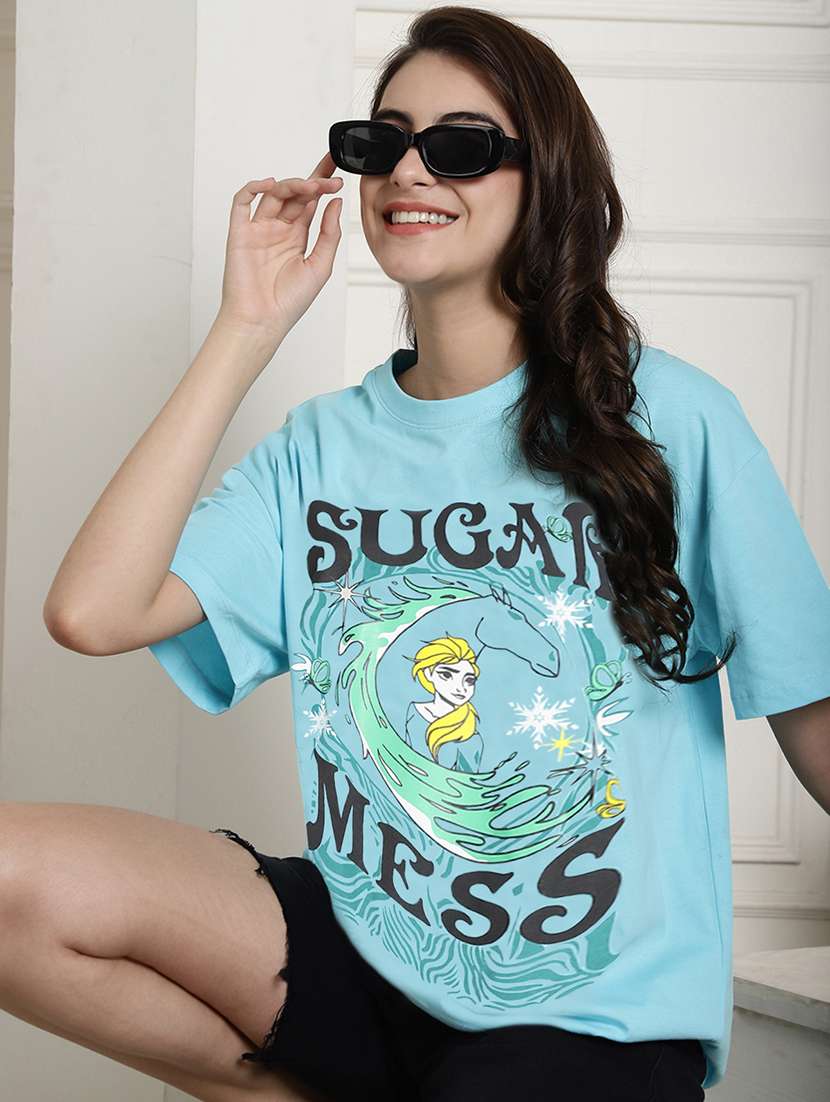 women printed short sleeve oversized t-shirt