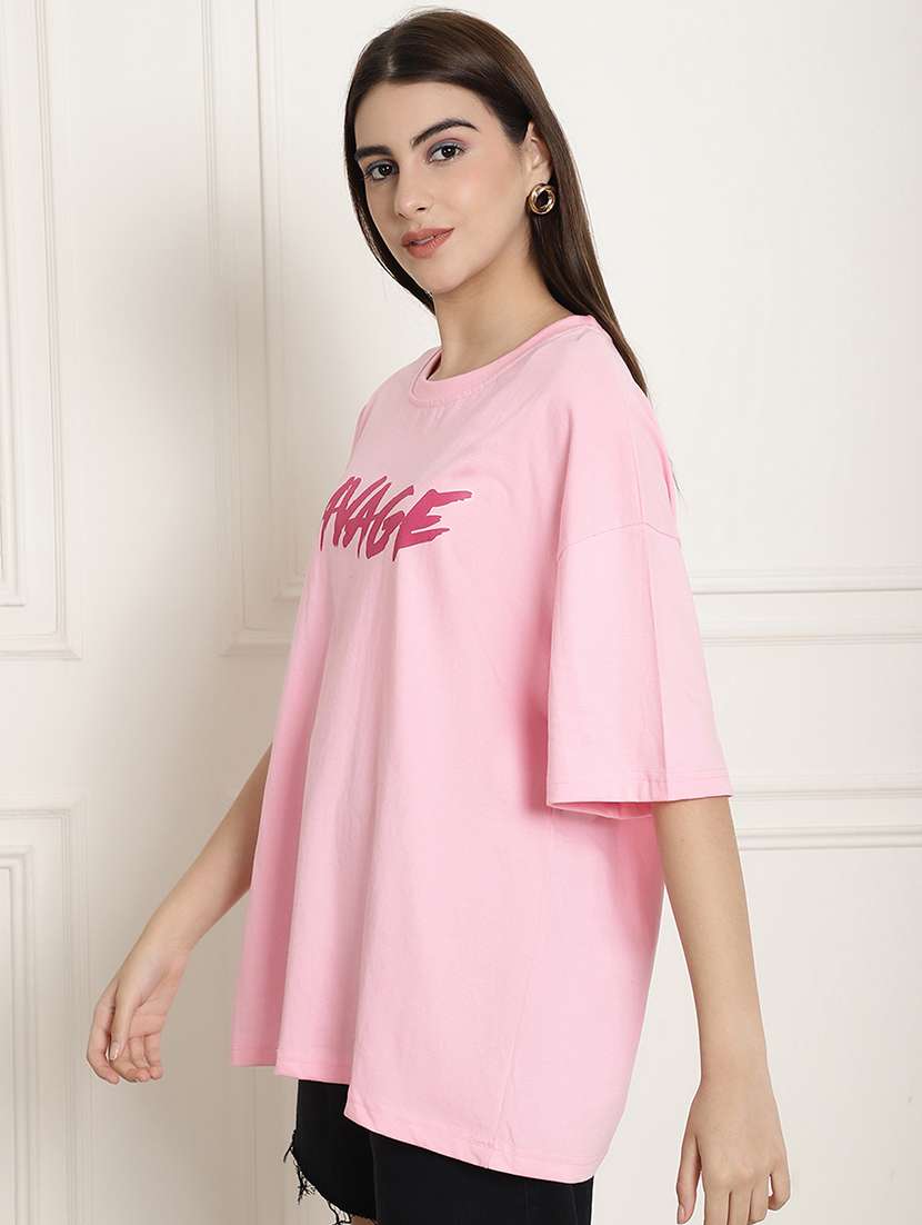 women printed short sleeve oversized t-shirt - 22594591 -  Standard Image - 3