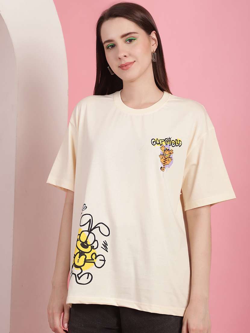 women printed short sleeve oversized t-shirt - 22594597 -  Standard Image - 3