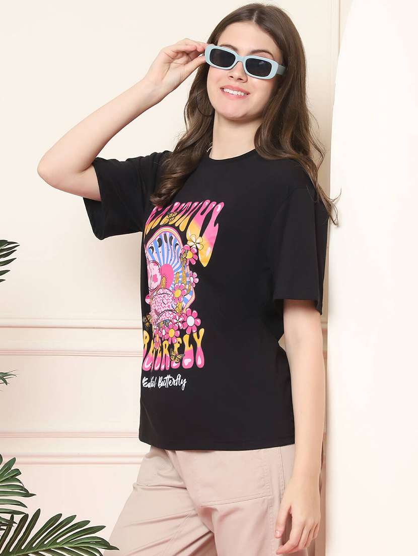 women printed short sleeve oversized t-shirt - 22594600 -  Standard Image - 3