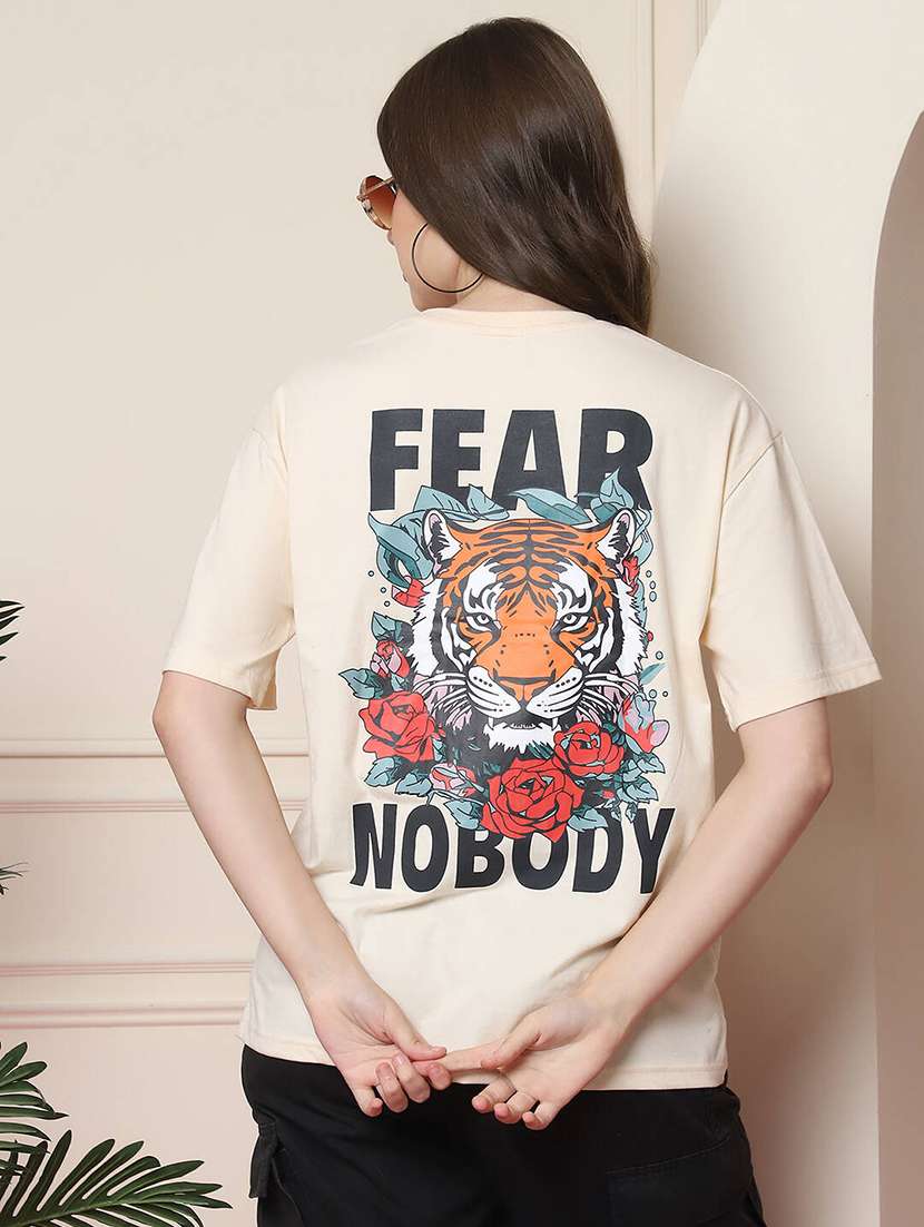 women printed short sleeve oversized t-shirt