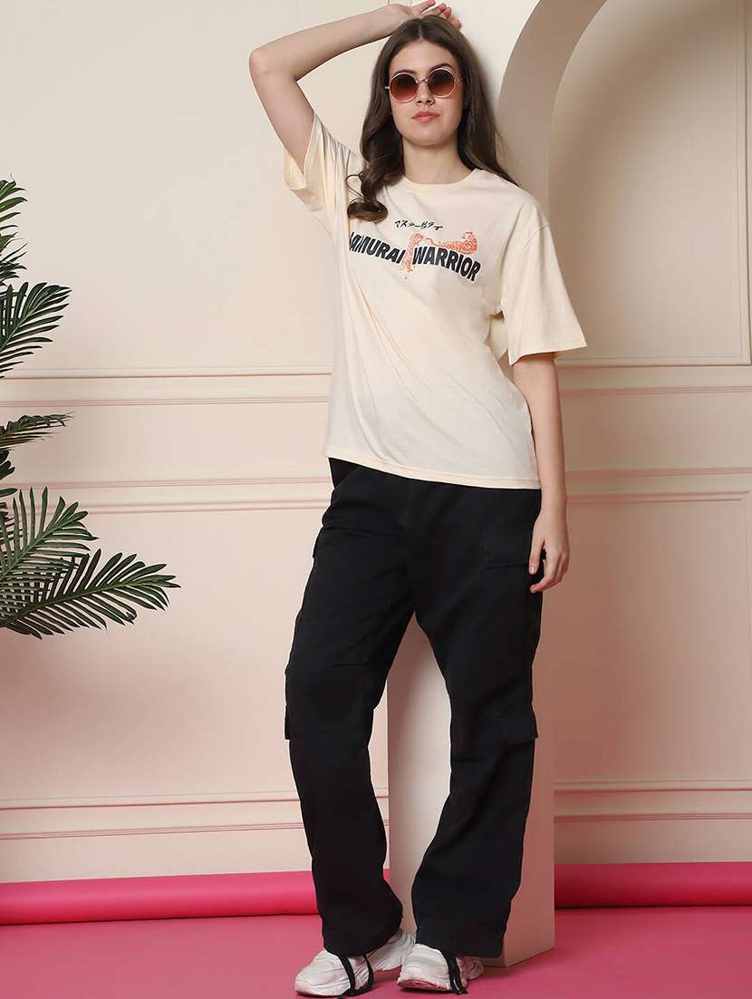women printed short sleeve oversized t-shirt - 22594605 -  Standard Image - 5