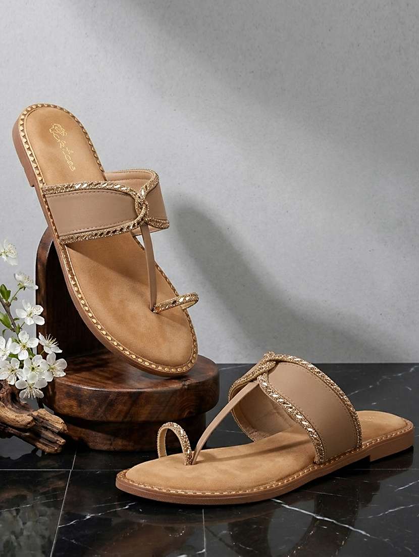 women embellished one toe sandal