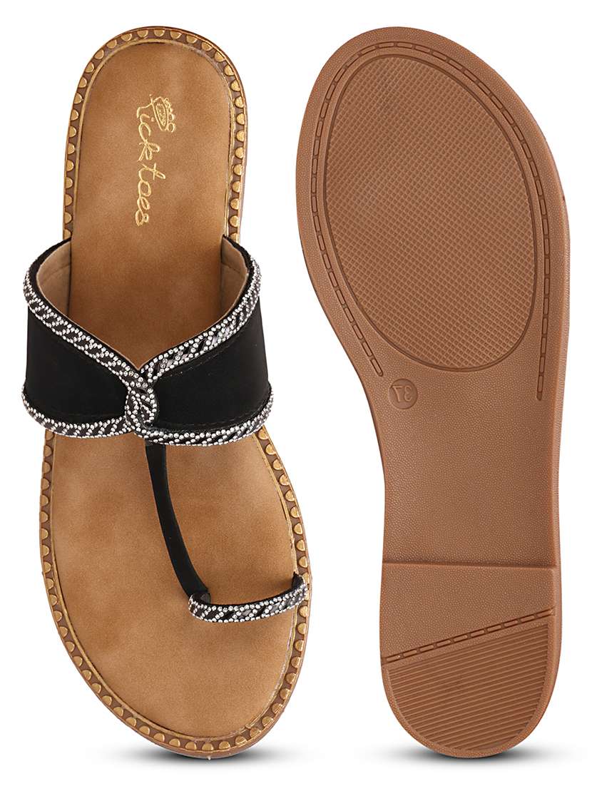 women embellished one toe flats - 22594768 -  Standard Image - 5