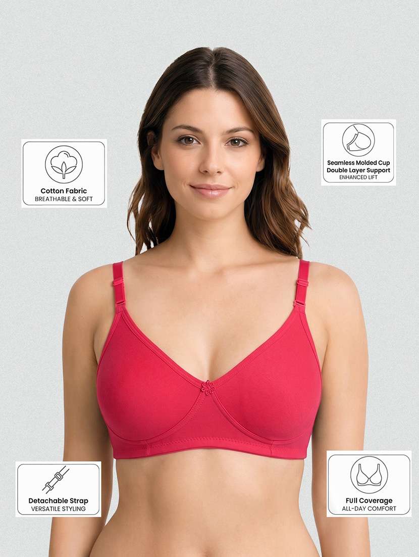 women pack of 2 solid full coverage regular bra - 22594854 -  Standard Image - 5