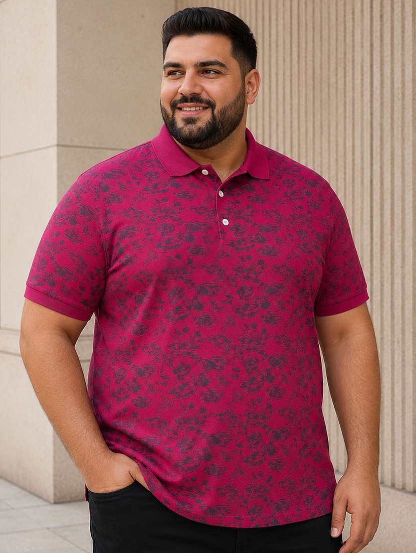 men printed short sleeves polo t-shirt