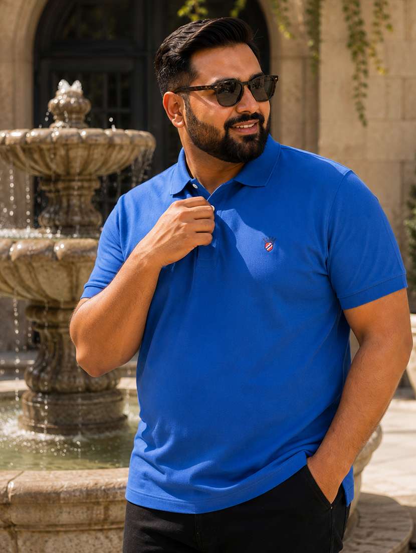 men solid short sleeves polo t-shirt