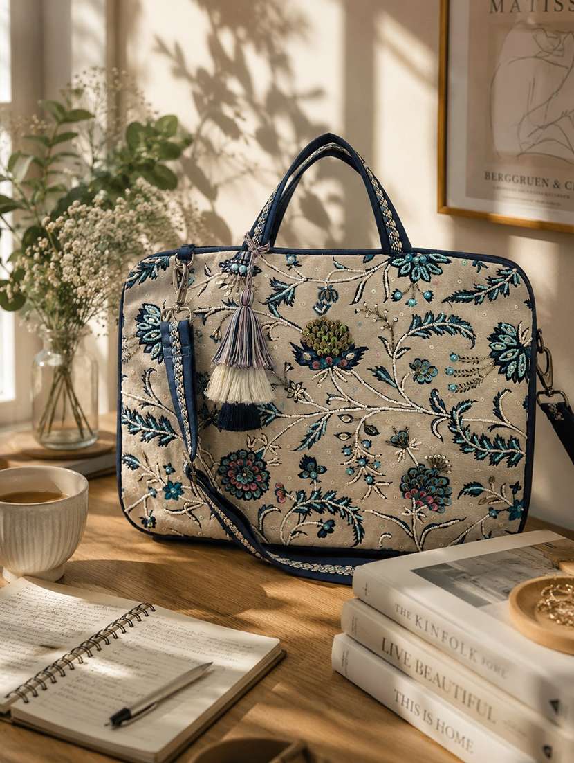 women embroidered regular laptop bag