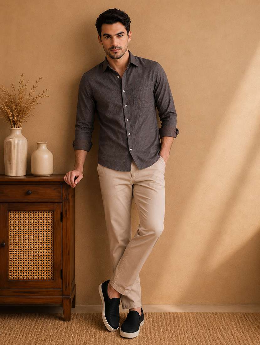 men striped long sleeve regular fit casual shirt - 22595535 -  Standard Image - 5